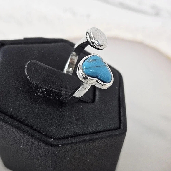 Blue River Heart Adjustable Fashion Ring A57 - Picture 4 of 6